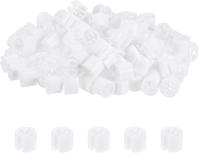 300-Pack Clothes Hanger Markers Blank, Plastic Garment Color Coded Size Clips Fit 3.5mm Rod for Clothing/Wire Hangers, Colored Coding Marker [White]