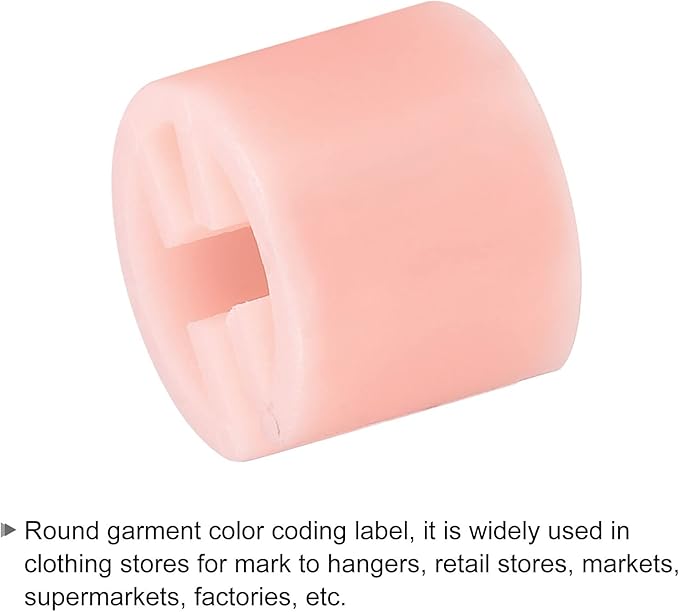 MECCANIXITY Clothes Hanger Marker Blank Fit 3.5mm Rod for Garment Color Coding Pink Count 300