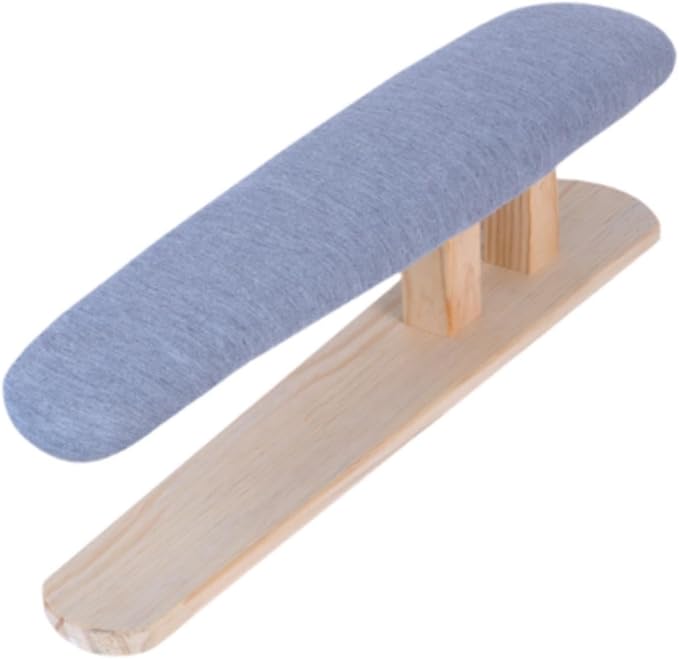 Mini Ironing Board with Wood Base Replacement Cover Ironing Stool Iron Board for Craft Rooms Household Collars Garments Cuffs, Gray 57cmx13cmx16cm