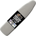 GORILLA GRIP The Original Ironing Board Cover and Pad, Silicone Coating, Thick Scorch Resistant Padding, Heavy Duty Iron Covers Standard Boards, Hook and Loop Fastener Strap, Silver, 15x54