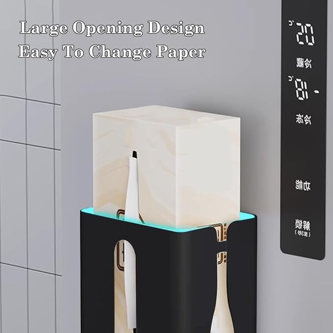 OLizee® Magnetic Dryer Sheet Holder Dryer Sheet Container Kitchen Tissue Box Dryer Sheet Dispenser Tissue Storage Holder for Metallic Surfaces Black