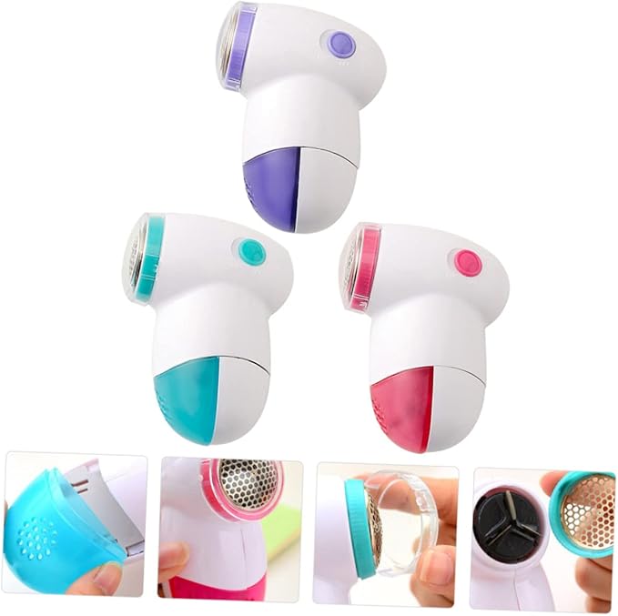 3Pcs Electric Lint Remover Hair Trimmers Assorted Colors Multi Functional Shavers for Clothes Sweater Fuzz Depiller Shaver