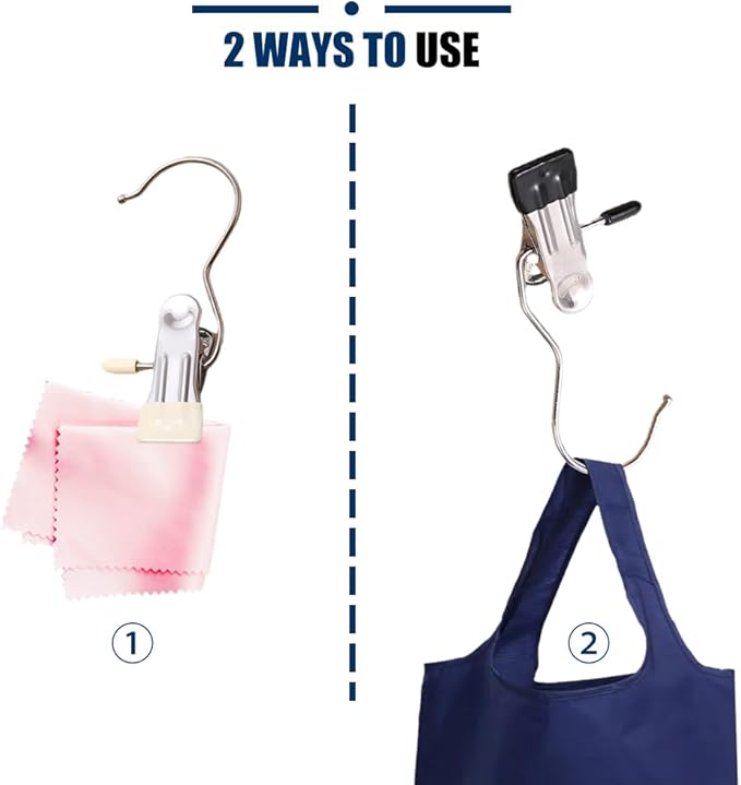 Hangers Clips,Stainless Multi Function Clip Hooks,Laundry Hanging Hooks Clips,Closet Hangers,Boot Clips， Hats Clips,Socks Clips,Pants Clips, Bras Clips (10, Dark Green)