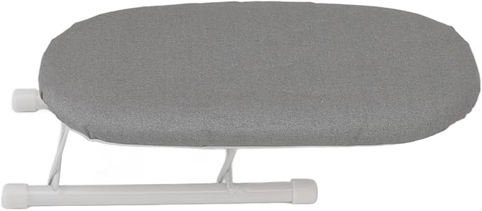 Ironing Board, Heat Resistant Mini Iron Board Foldable Tabletop Ironing Board Portable Iron Board Clothes Ironing Accessories for Home Dorm (Grey)
