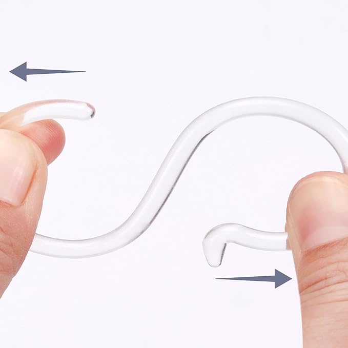 POVETIRE 30 Pack 2.5 Inch Acrylic Transparent S Hook for Hanging Baby Headband Hair Accessories Baby Bib NecklaceJewelry Hat Holder