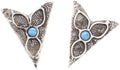 Stone Inlay Collar Tip - Silver Finish - Western Collar Tips - Dress Shirt Collar Stays - Collar Stays for Men & Women
