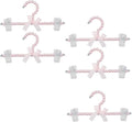 HEVSTIL 5PCS Small Pearl Hanger Pearl Plastic Bow Clothes Rack with Clip Artificial Pearl Hangers Tie Holder Wedding Clothes Rack Skirts Hanger for Trousers Jeans Skirts,Pink