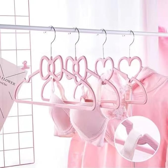 Velvet Hangers 20 Pack, 16" Non Slip Adult Hangers, 360 Degree Swivel-Hook, Ultra Slim Clothes Felt Hanger Space Saving, Durable & Cute for Coats, Jacket, Shirts, Dress (Plastics, Bow)