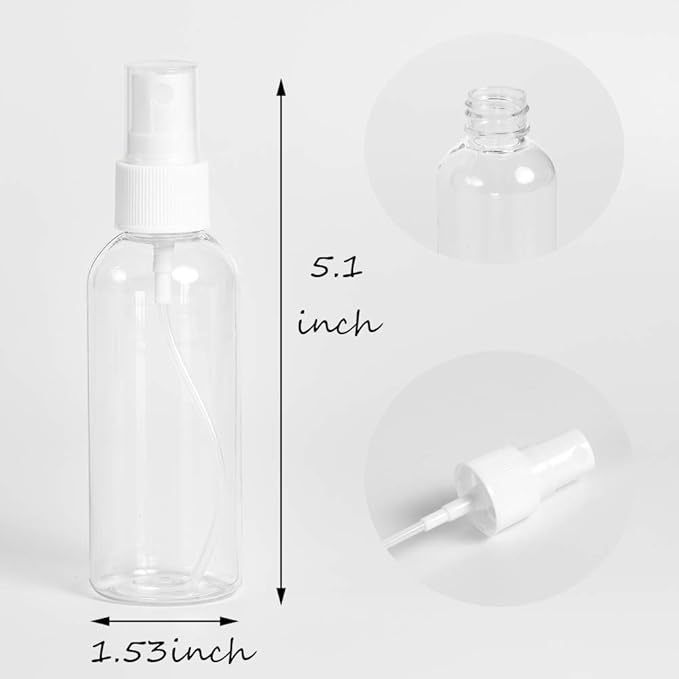ZEJIA 9 Pack Small Spray Bottle, 2.7oz/80ml Travel Spray Bottle, Empty Fine Mist Spray Bottles, Refillable Mini Spray Bottles with Labels