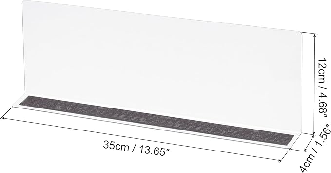 MECCANIXITY L Type Shelf Dividers, PVC Clear Closet Shelf Separator Organizer Clapboard for Cabinet Supermarket with Magnetic Strip 35 x 4 x 12cm Pack of 4