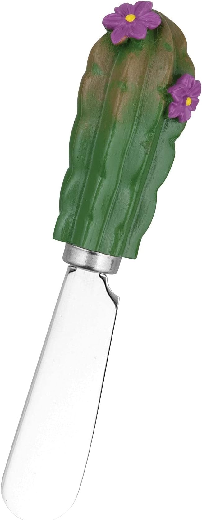 Supreme Housewares Cactus Themed Cheese Spreaders, Hand-Painted Resin Handles with Stainless Steel Blades for Spreading Cream Cheese, Butter, and Jam, Assorted Designs, Set of 4