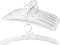 HOUSE DAY Padded Hangers - 6 Pack 17 Inch Thick Satin Padded Clothes Hangers for Wedding Dress,Sweaters, Clothing, Lingerie（White）