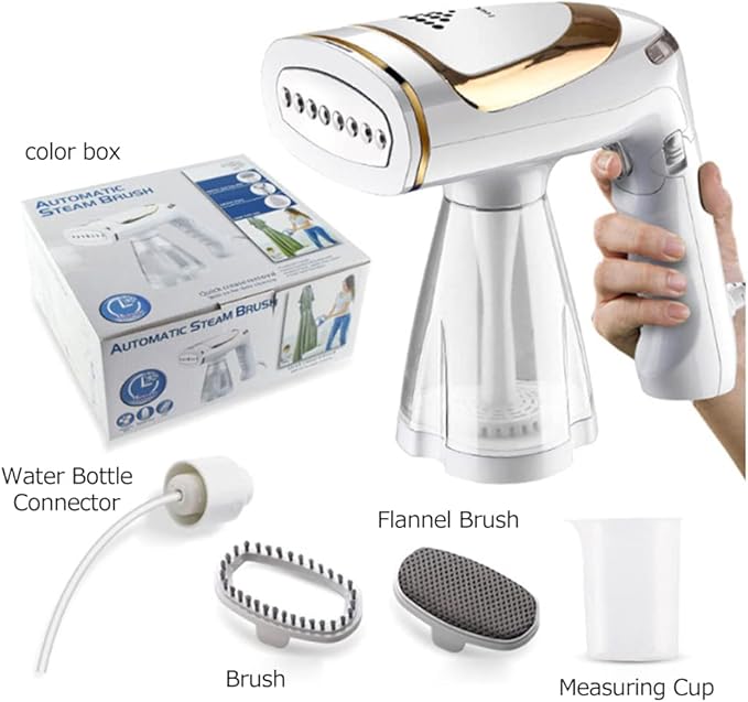 Steamer for Clothes, Handheld Clothes Steamer 1600W Handheld Garment Steamer Portable Clothing Steamer Iron Removes Wrinkle Quick Heating with 250ML Detachable Water Tank for Home Office and Travel