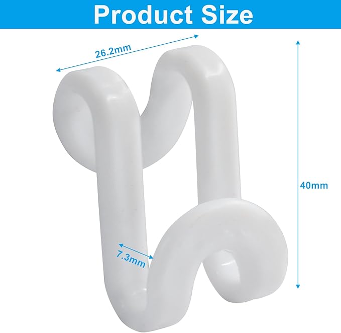 60 Pcs White Clothes Hanger Connector Hooks - Space Saving Plastic Hooks for Velvet, Heavy Duty Hangers, Organize Closet with Stackable Transparent Cascading Hooks(60 Pack)