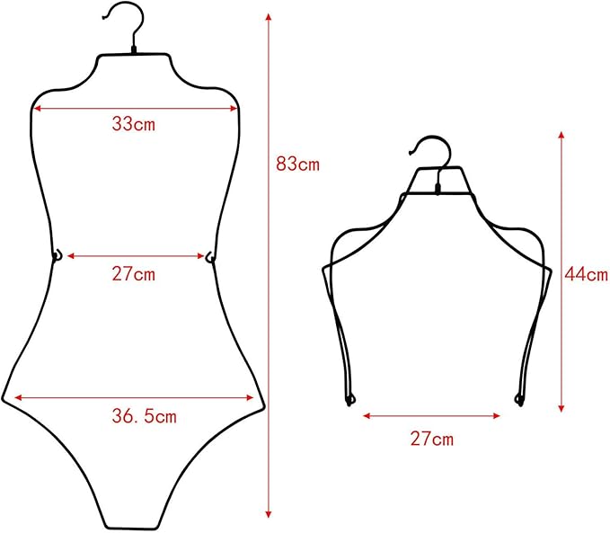 Swimsuit Hanger Lingerie Hanger Bathing Suit Hanger Display Hanger,Bikini Hanger Body Shape Display Rack Adults Accessories, Black