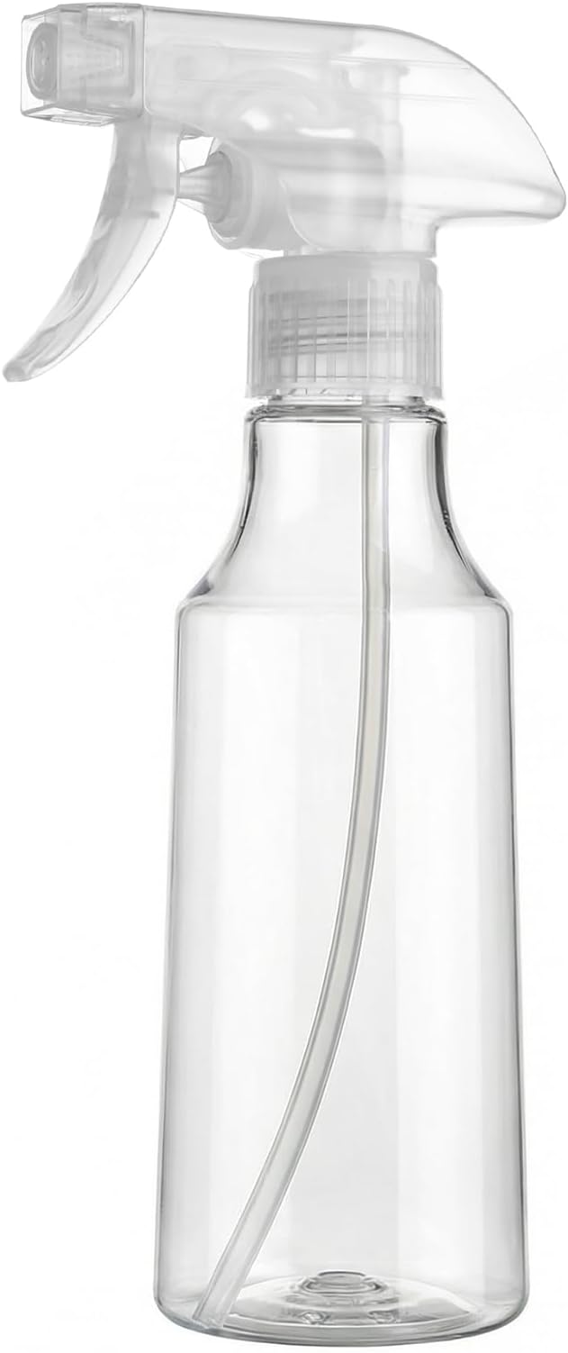 Spray Bottles 12oz/350ml Empty Spray Bottle for Hair Plastic Mist/Stream Spraying Heavy Duty Spray Bottles for Cleaning Solutions, Plants 1 Pack (Clear)
