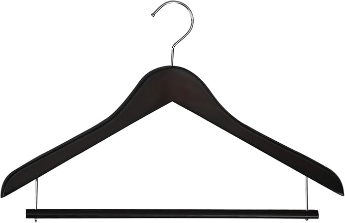 Sawafuji AWT-343-5P Clothes Hangers Brown Wooden Hangers Approx. Width 17.3 x Depth 0.6 x Height 10.6 inches (44 x 1.5 x 27 cm), Pack of 5