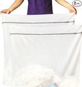 Runtoo 2 Pack 36 x 36 inches Extra Large Laundry Bag Delicates Wash Bags Camp Travel Heavy Duty Zipper Big Net Sweater Curtain Bedding Robes Blanket Jumbo Toys Organizer
