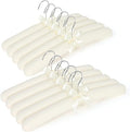 Padded Clothing Hangers - Premium Fabric Hangers for Coat, Sweater, Wedding Dress, Bride, Closet - Upgraded Heavy Duty Sweater Clothes Hanger - Pack of 10