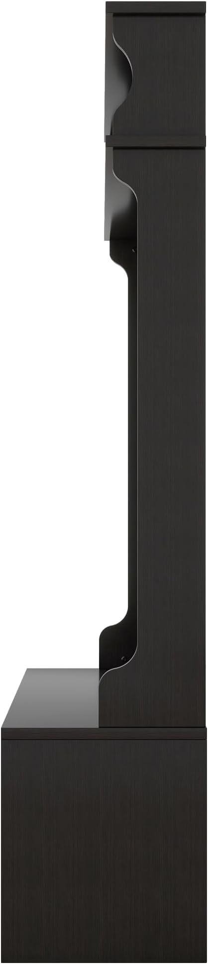 Modern 47'' Wide Hall Tree with Top Shelf and Storage Bench, Hallway Shoe Cabinet with Sliding Doors, Coat Rack with 5 Hanging Hooks for Entryways Hallways (Black-8.18)