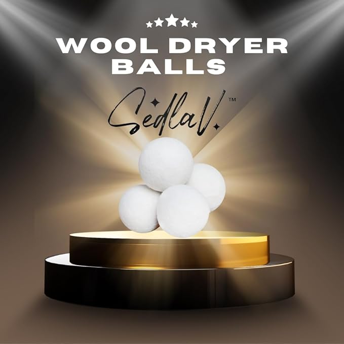 SEDLAV Wool Dryer Balls for Dryer Wool Dryer Balls - Wool Laundry Balls for Dryer, Wool Dryer Balls Laundry Reusable, Natural Reusable Fabric Softener & Wrinkle Reducer – Chemical Free (8)