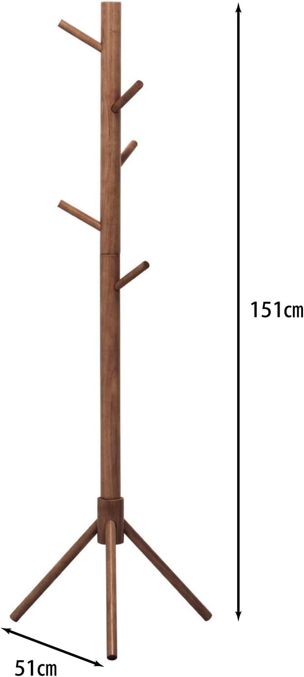 Fuji Boeki 10786 Coat Hanger, Hanger Rack, Wood, Width 20.1 x Depth 17.3 x Height 59.4 inches (51 x 44 x 151 cm),