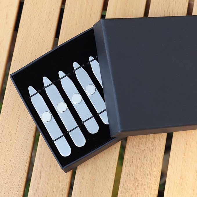 Power Stays Magnetic Collar Stays for Polo Shirts Power Stays with Storage Case Metal Shirt Collar Stays for Men Clothing