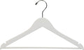 The Great American Hanger Company Wood Suit Hangers White Finish Box of 8