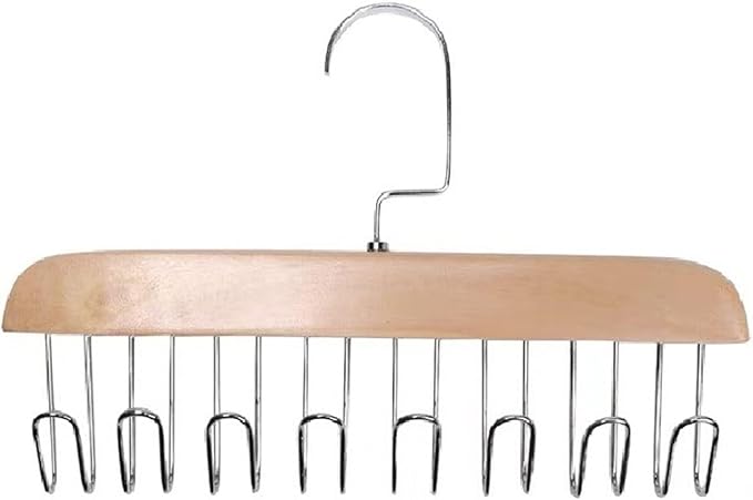Hanger Hooks, Multi Hook Hanger Stainless Steel Closet Organization Multi Hanger with 8 Hooks Hangers Space Saver Hangers for Clothes Bra Storage (Khaki)