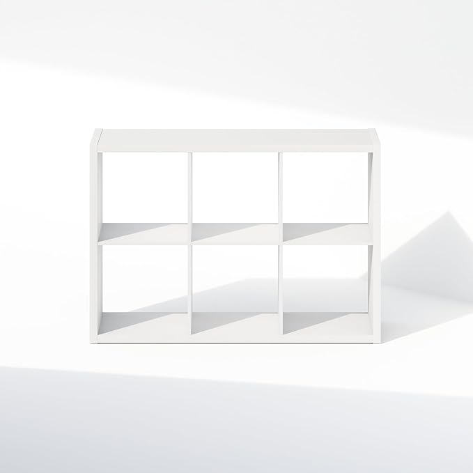 Furinno Cubic Closet Organizers and Storage, 6-Cube Closet Organizer, Open Shelf Closet Storage, Extra Thick Frame for Wardrobe, Bedroom, Living Room, White