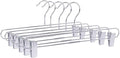 Quality Chrome Pant & Skirt Hanger Set - 10-Pack with 360-Degree Swivel Hooks - Durable, Anti-Rust Hangers for Clothes, Jeans, Slacks & Trousers