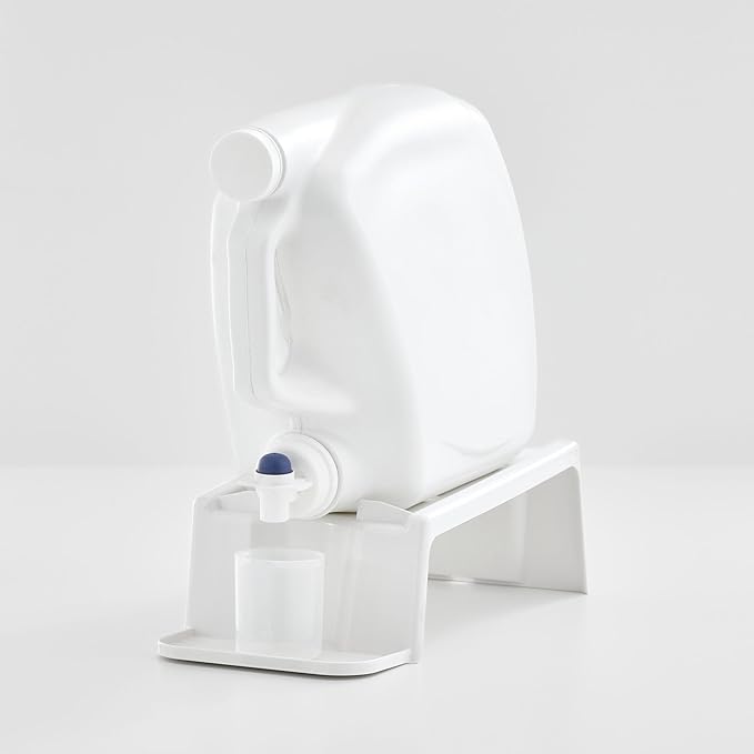 iDesign Laundry Detergent Holder Stand - Liquid Detergent Organizer for Laundry Room - White