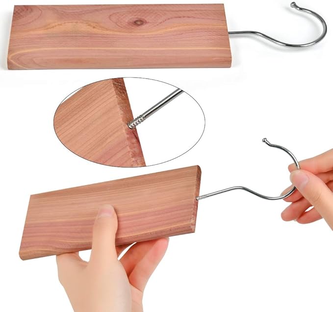 20 Pcs Cedar Blocks for Closet Storage, Aromatic Red Cedar Planks Chips for Closets and Drawers C edars Wood Hangers