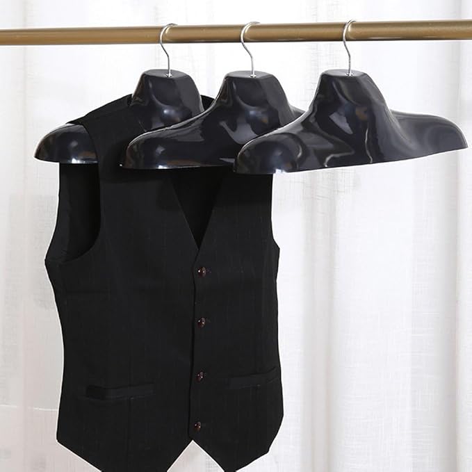 2pcs Clothes Hanger, Extra Thick Plastic Wide Shoulder Adult Mannequin Male Standard Clothing Hanger for Everyday Use