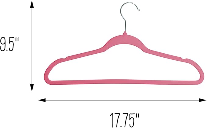 Honey-Can-Do 25-Pack Slim-Profile Non-Slip Velvet Hangers, Pink HNG-09734 Pink