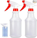 JohnBee Empty Spray Bottles (16oz/2Pack) - Adjustable Spray Bottles for Cleaning Solutions - No Leak and Clog - HDPE spray bottle For Plants, Pet, Vinegar, BBQ, and Rubbing Alcohol