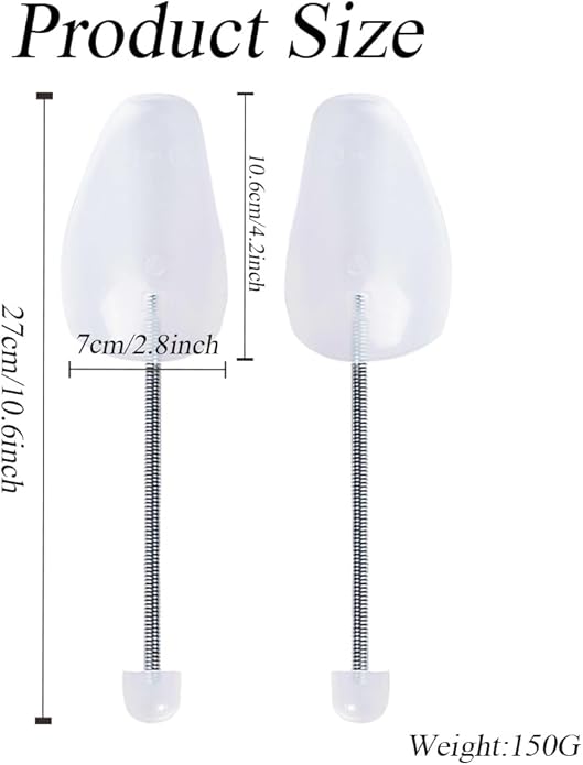 2Pairs Transparent Plastic Practical Shoe Tree Stretcher Shaper Adjustable Length Shoes Boot Holder Organizer