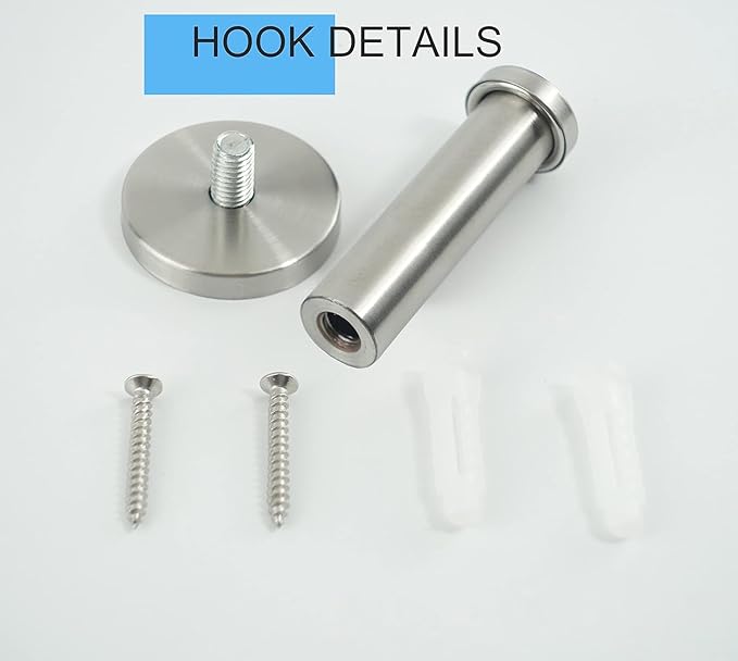 Bath Towel Hooks, 10 Pack Round Coat Hooks, Sturdy Wall Mounted Robe Hook, SUS 304 Stainless Steel Heavy Duty Clothes Hanger, Wall Towel Hooks for Bathroom Bedroom Kitchen(3 in, Brushed)