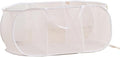 Mesh Laundry Hamper Basket, Sturdy 3 Compartments Laundry Basket, Foldable Pop up Laundry Hamper with Side Pocket for Laundry Room, Bathroom, Kids Room, College Dorm or Travel, White