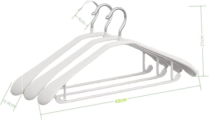 5 Pack Heavy Duty Metal Suit Hangers Soft Flexible Gloss Grippy Clothes Hanger Wide Shoulder Non Slip Thick Coat Hanger (White)