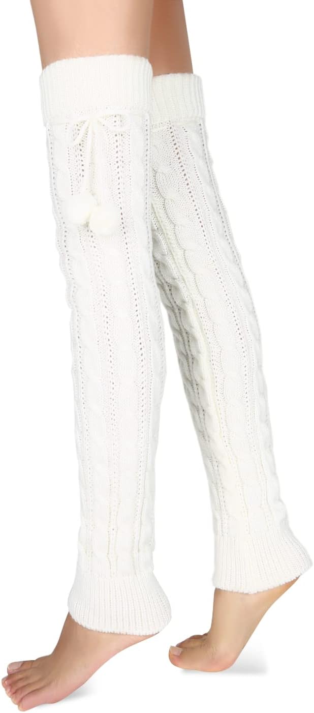 Benefeet Sox Wool Knit Leg Warmers for Women Vintage Boho Leg Warmers Long Winter Warm Thigh High Footless Boot Socks