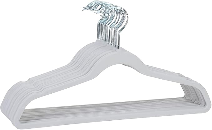 Non-Slip Scented Velvet Hangers - Heavy Duty Clothes Hanger - Ultra Thin Space Saving 360 Degree Swivel Hook - Ideal for Coats, Jackets, Pants, & Dress - Cotton Blossom - 25 Pack
