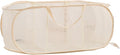 Mesh Laundry Hamper Basket, Sturdy 3 Compartments Laundry Basket, Foldable Pop up Laundry Hamper with Side Pocket for Laundry Room, Bathroom, Kids Room, College Dorm or Travel, Beige