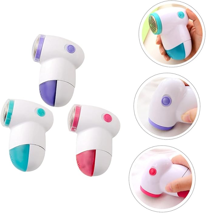3Pcs Electric Lint Remover Hair Trimmers Assorted Colors Multi Functional Shavers for Clothes Sweater Fuzz Depiller Shaver