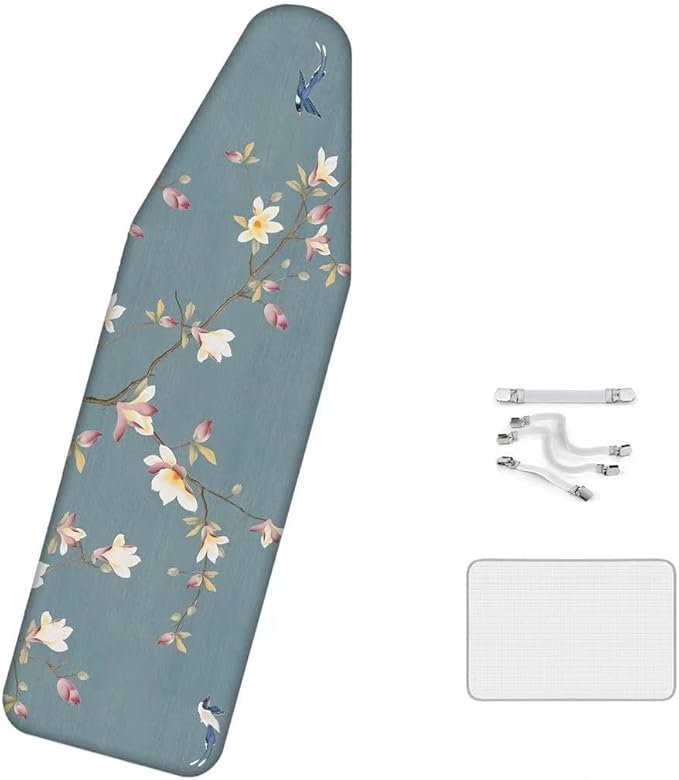 Extra Large Replacement Ironing Board Cover, 61.8x22.8 Inches, Drawstring Design for Easy Adjustment and Installation, Heavily Padded Ironing Board Cover with Scorch Resistant Pads