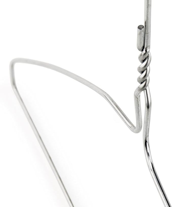 HANGERWORLD Silver Metal Wire Clothes Hangers 16inch 13 Gauge Clothes Garment Coat Hanger (20 Pack)