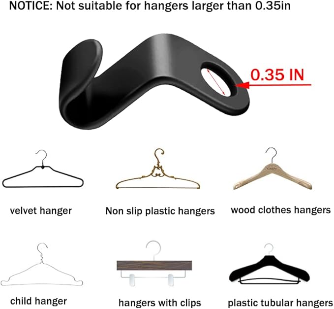 50 Pcs Clothes Hanger Connector Hooks,Plastic Cascading Hanger Hooks Extender Clips Connection Hooks,Space Saving Wardrobe Clothing Outfit Hangers Hooks for Organizer Closet Cabinet, Black