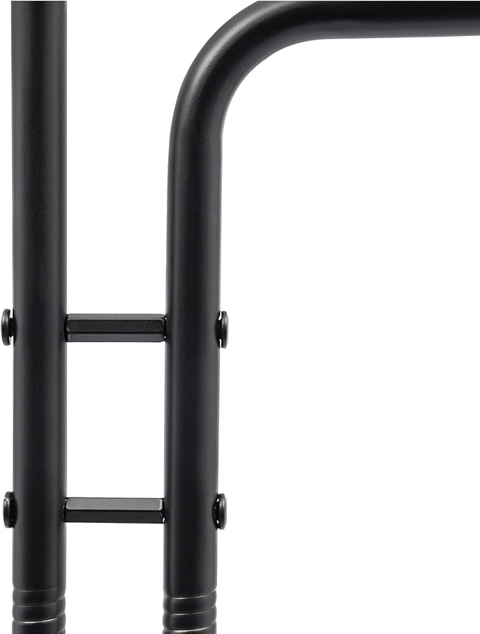 67in-Black Clothing Rack with Base, Double Rod Freestanding Coat Rack Hanging Clothes, Bags, Hat and Shoes for Entryway Bedroom Garment Organizer, Clothing Stores Boutique Retail, Studio