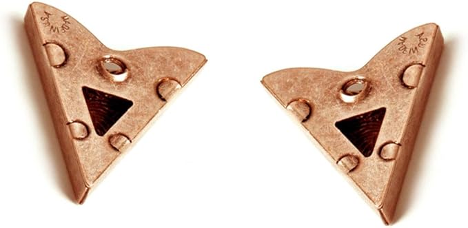Antique Copper Collar Tips - Western Collar Stays - Copper Finish Fancy Scrolled Collar Tips for Men and Women - Made in USA