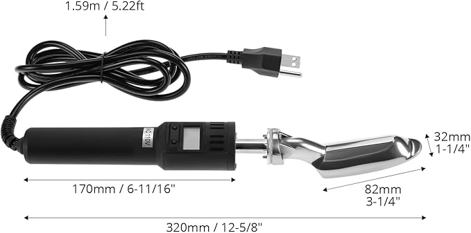 QWORK Electric Leather Iron, 80W Mini Iron with Adjustable 50~300°C Range, Crafts Quilting Iron for Craft Leather Repair Shoes